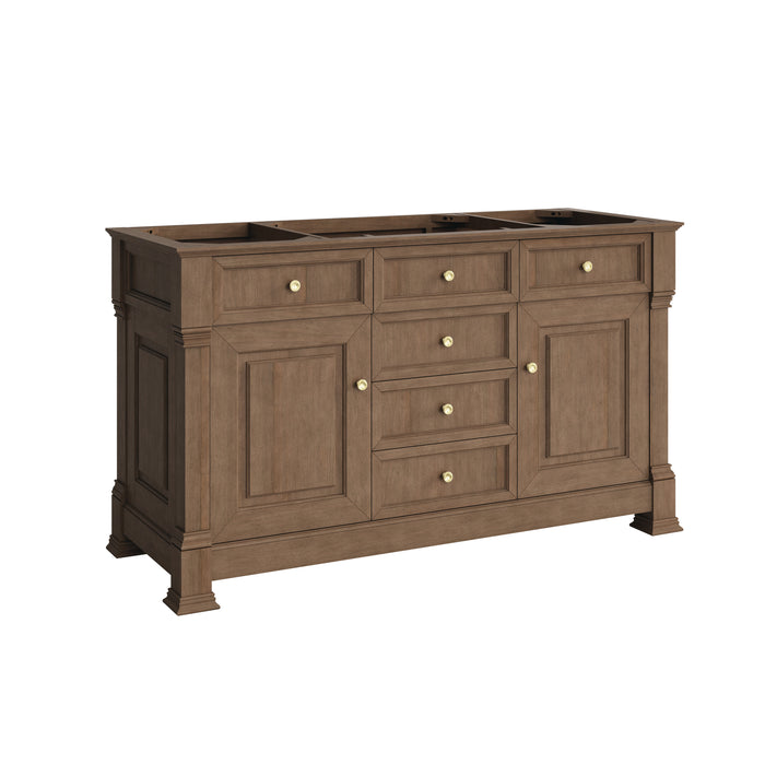 Brookfield 60" Single Vanity, Honey Oak w/ 3 CM Parisien Bleu Silestone Top