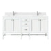 Addison 72" Double Vanity, Glossy White w/ Single Hole 3 CM White Zeus Silestone Top & Backsplash
