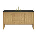 Hudson 60" Single Vanity, Light Natural Oak w/ 3 CM Carrara Marble Top