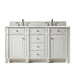 Bristol 60" Double Vanity, Bright White w/ 3 CM Eternal Jasmine Pearl Silestone Top w/FreePower Wireless Charger