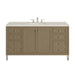 Chicago 60" Single Vanity, Smokey Celadon, w/ 3 CM Tajnar Eclos Top w/FreePower Wireless Charger
