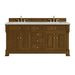 Brookfield 72" Double Vanity, Honey Oak w/3 CM Carrara White Marble Top