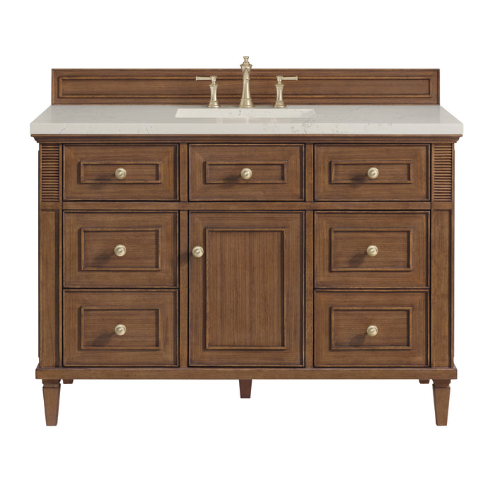 Lorelai 48" Single Vanity, Light Natural Oak w/ 3 CM Ethereal Noctis Silestone Top w/FreePower Wireless Charger