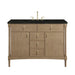 Kinnsden 48" Single Vanity, Weathered Oak w/ 3 CM Carrara Marble Top