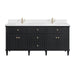 Lorelai 72" Double Vanity, Black Onyx w/ Single Hole 3 CM White Zeus Silestone Top & Backsplash