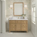 James Martin Lorelai 48" Single Bathroom Vanity in Light Natural Oak, shown in a bathroom setting