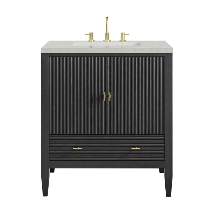 Myrrin 30" Single Vanity, Carbon Oak w/ 3 CM Lime Delight Silestone Top