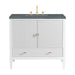 Myrrin 36" Vanity, Bright White w/ 3 CM Parisien Bleu Silestone Top