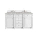 Bristol 60" Double Vanity, Bright White w/ 3 CM Victorian Silver Silestone Top