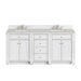 Bristol 72" Double Vanity, Bright White w/ 3 CM Eternal Jasmine Pearl Silestone Top