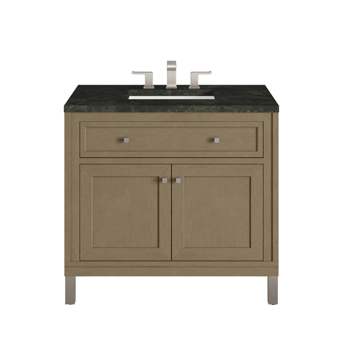 Chicago 36" Single Vanity, Walnut Whisper, w/ 3 CM Phantome Eclos Top