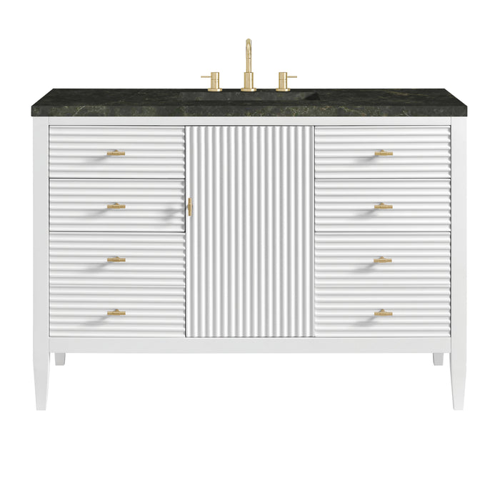Myrrin 48" Single Vanity, Bright White, w/ 3 CM Phantome Eclos Top