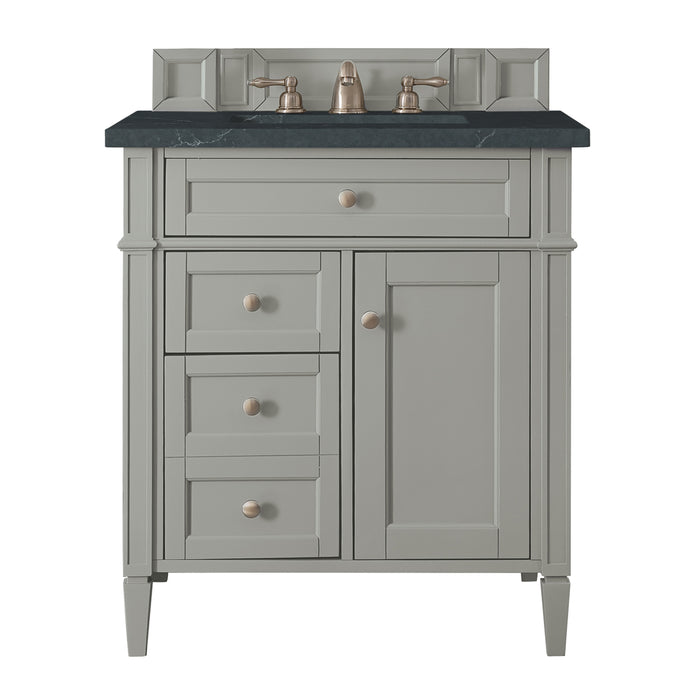 Brittany 30" Single Vanity, Urban Gray, w/ 3 CM Charcoal Soapstone Silestone Top
