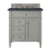 Brittany 30" Single Vanity, Urban Gray, w/ 3 CM Charcoal Soapstone Silestone Top