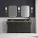 Brookfield 72" Double Vanity, Pecan w/ 3 CM Ethereal Noctis Silestone Top w/ FreePower Wireless Charger
