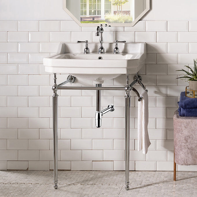 James Martin Wellington 24" Single Console Single Sink w/ Chrome Finish Stand