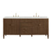 Myrrin 72" Double Vanity, Carbon Oak w/ 3 CM Ethereal Noctis Silestone Top w/FreePower Wireless Charger