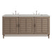 Portland 72" Double Vanity Whitewashed Walnut w/ 3 CM Victorian Silver Silestone Top