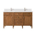 Brittany 60" Double Vanity Cabinet, Saddle Brown