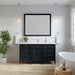 James Martin Brittany 60" Single Bathroom Vanity in Black Onyx, shown in a bathroom setting