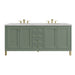 Chicago 72" Double Vanity, Smokey Celadon, w/ 3 CM Charcoal Soapstone Silestone® Top