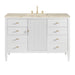 Myrrin 48" Single Vanity, Bright White, w/ 3 CM Tajnar Eclos Top
