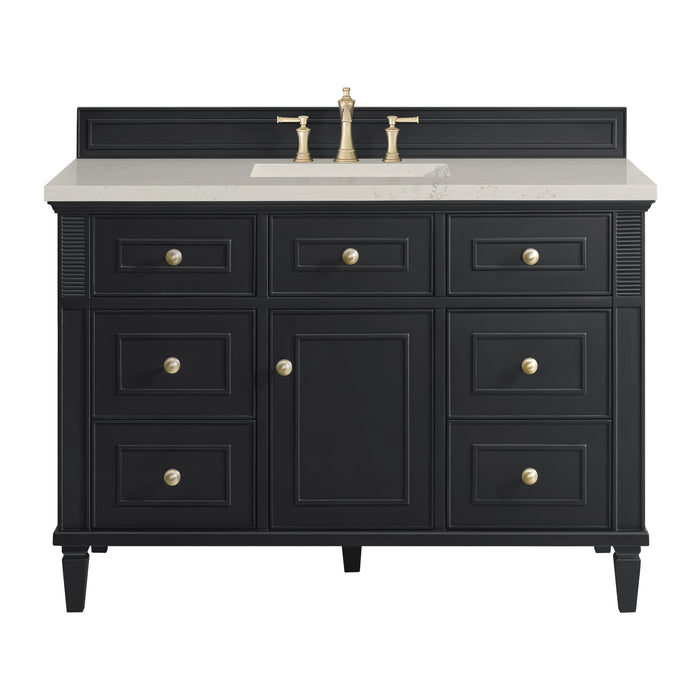 Lorelai 48" Single Vanity, Black Onyx, w/ 3 CM Siberian Silestone Top