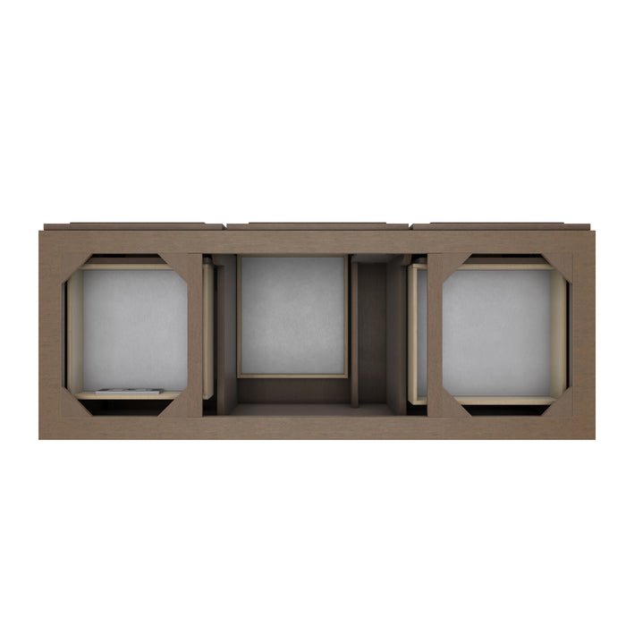 Portland 60" Single Vanity Whitewashed Walnut w/ 3 CM Eternal Jasmine Pearl Silestone Top w/FreePower Wireless Charger