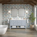 James Martin Breckenridge 60" Double Bathroom Vanity in Serenity Blue, shown in a bathroom setting
