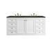 Chicago 60" Double Vanity, Walnut Whisper, w/ 3 CM Siberian Silestone Top