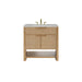 Solene 36" Single Vanity, Seaside Oak, w/ 3 CM Victorian Silver Quartz Top