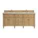 Lorelai 72" Double Vanity, Bright White, w/ 3 CM Siberian Silestone Top w/FreePower Wireless Charger