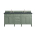 Brittany 72" Double Vanity, Saddle Brown w/ 3 CM Ethereal Noctis Silestone Top w/FreePower Wireless Charger