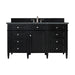 Brittany 60" Single Vanity, Black Onyx w/ 3 CM Parisien Bleu Silestone Top w/FreePower Wireless Charger