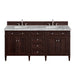 Brittany 72" Double Vanity, Black Onyx w/ 3 CM Victorian Silver Silestone Top w/FreePower Wireless Charger
