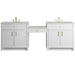 Bellshire 96" Dual Vanity Set with 24" Make-Up Counter, Bright White w/3 cm Lime Delight Silestone Top