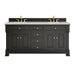Brookfield 72" Double Vanity, Black Onyx, w/ 3 CM Siberian Silestone Top w/FreePower Wireless Charger