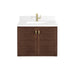 Amberly 30" Single Vanity, Mid-Century Walnut w/ Single Hole 3 CM White Zeus Top & Backsplash
