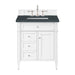 Brittany 30" Single Vanity, Bright White, w/ 3 CM Charcoal Soapstone Silestone Top