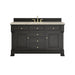 Brookfield 60" Single Vanity, Black Onyx, w/ 3 CM Tajnar Eclos Top