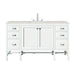 Addison 60" Single Vanity, Glossy White w/ 3 CM Lime Delight Silestone Top