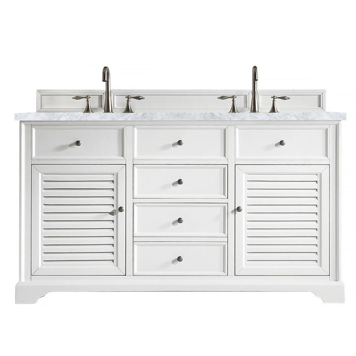 James Martin Vanities Savannah 60" Bright White Double Vanity