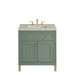 Chicago 30" Single Vanity, Smokey Celadon, w/ 3 CM Siberian Silestone Top