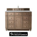Bristol 48" Single Vanity, Whitewashed Walnut w/ 3 CM White Zeus Silestone Top