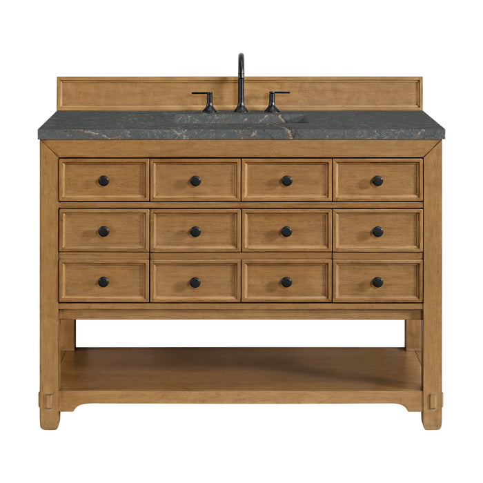 Malibu 48" Single Vanity, Amber Birch w/ 3 CM Parisien Bleu Silestone Top