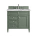 Brittany 36" Single Vanity, Smokey Celadon w/ 3 CM Carrara Marble Top