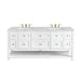 Breckenridge 72" Double Vanity, Bright White w/ 3 CM Victorian Silver Top
