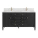 Myrrin 60" Double Vanity, Bright White w/ 3 CM Ethereal Noctis Silestone Top w/FreePower Wireless Charger