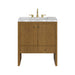 Hudson 30" Single Vanity, Honey Oak w/ 3 CM Carrara Marble Top