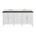 Lorelai 72" Double Vanity, Bright White w/ 3 CM Carrara White Marble Top